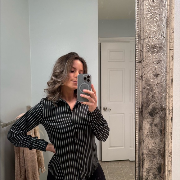 Sincerly Jules Tops - Striped Black and White Women's Top